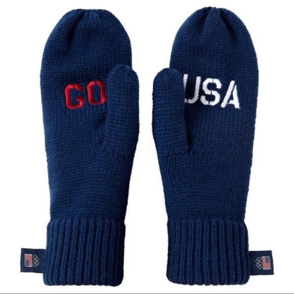 NWT Team USA Apparel GO USA Olympics Navy Mittens - Picture 1 of 6